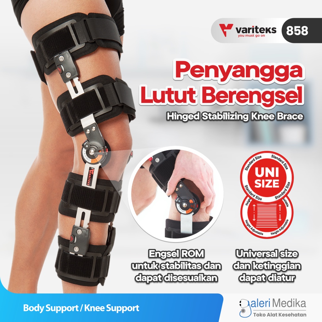 Variteks 858 Hinged Stabilizing Knee Brace - Alat Rehabilitas Paska Operasi Ligamen