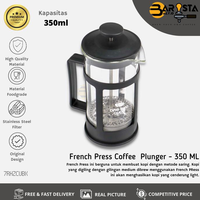 French Press Coffee Plunger Kapal Api Alat Kopi Seduh Manual - 350 ML