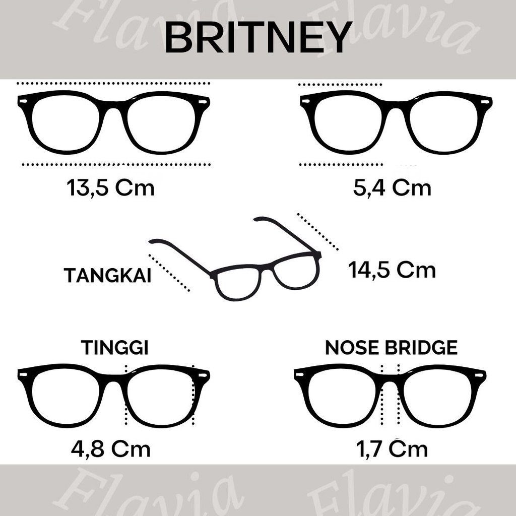 Flavia Eyewear- Frame Kacamata Britney Cat Eye Wanita Blueray