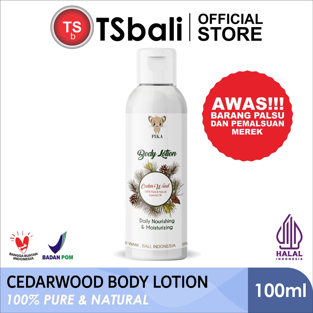 TSb - Body Lotion Essential Oil Cedar Wood Pika 100%Murni 100ML