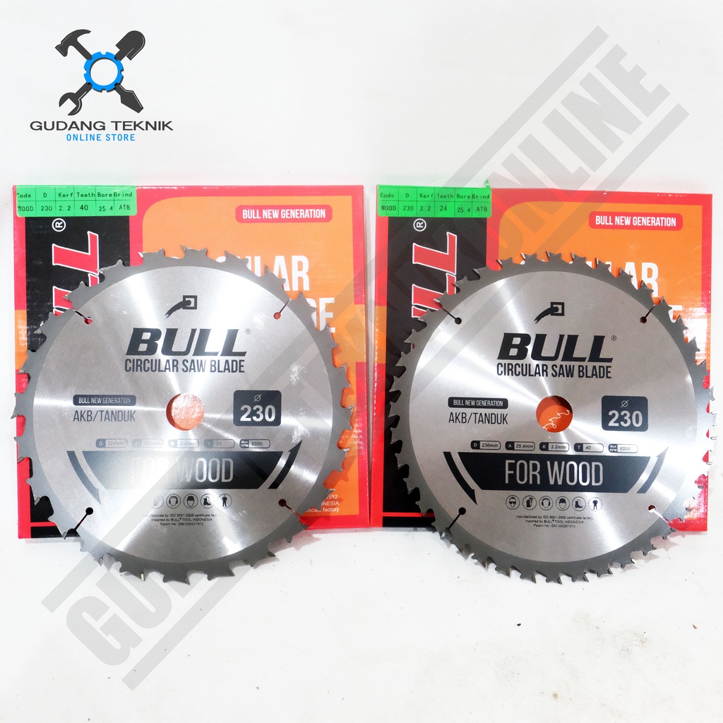 Mata Pisau Kayu Circular Saw 9&quot; 230mm 24T 40T TANDUK BULL / Mata Gergaji Circle 9 Inch 24T 40T Circular Saw Blade TANDUK BULL