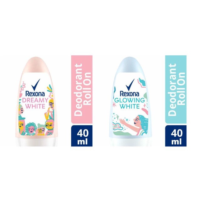 [BPOM] Rexona Deodorant Roll On 40ml Dreamy White Glowing 100%ORI For Girls Girl RollOn Deodoran Wan