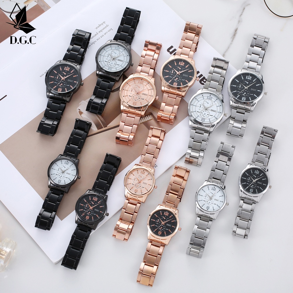 D.G.C✅Jam Tangan Couple Pria Wanita Analog Quartz Kasual Fashion Cewek Keren Import Murah C101