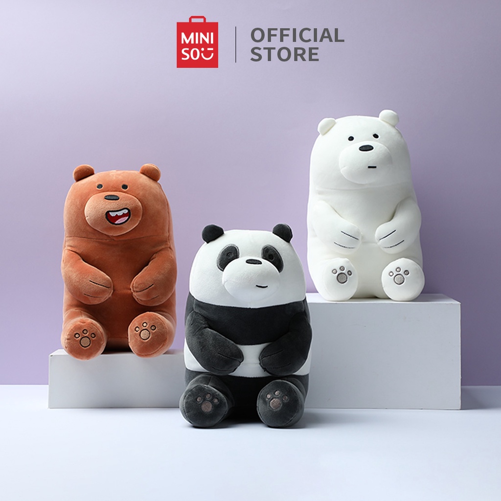 MINISO Boneka We Bare Bears Lucu Beruang Panda Boneka Tidur Mainan Boneka Mainan Anak Mainan Mewah A
