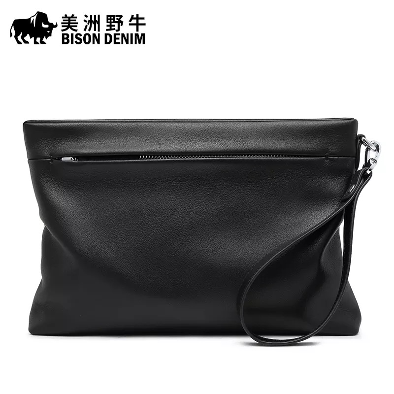 Bison Denim Clutch Kulit Pria Tas Tangan Kulit Pria N8027