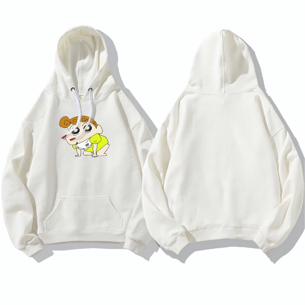 Hoodie Kartun Lucu Shincan Himawari Hangat Harajuku Uniseks Pasangan Hoodie Plus Fashion Streetwear