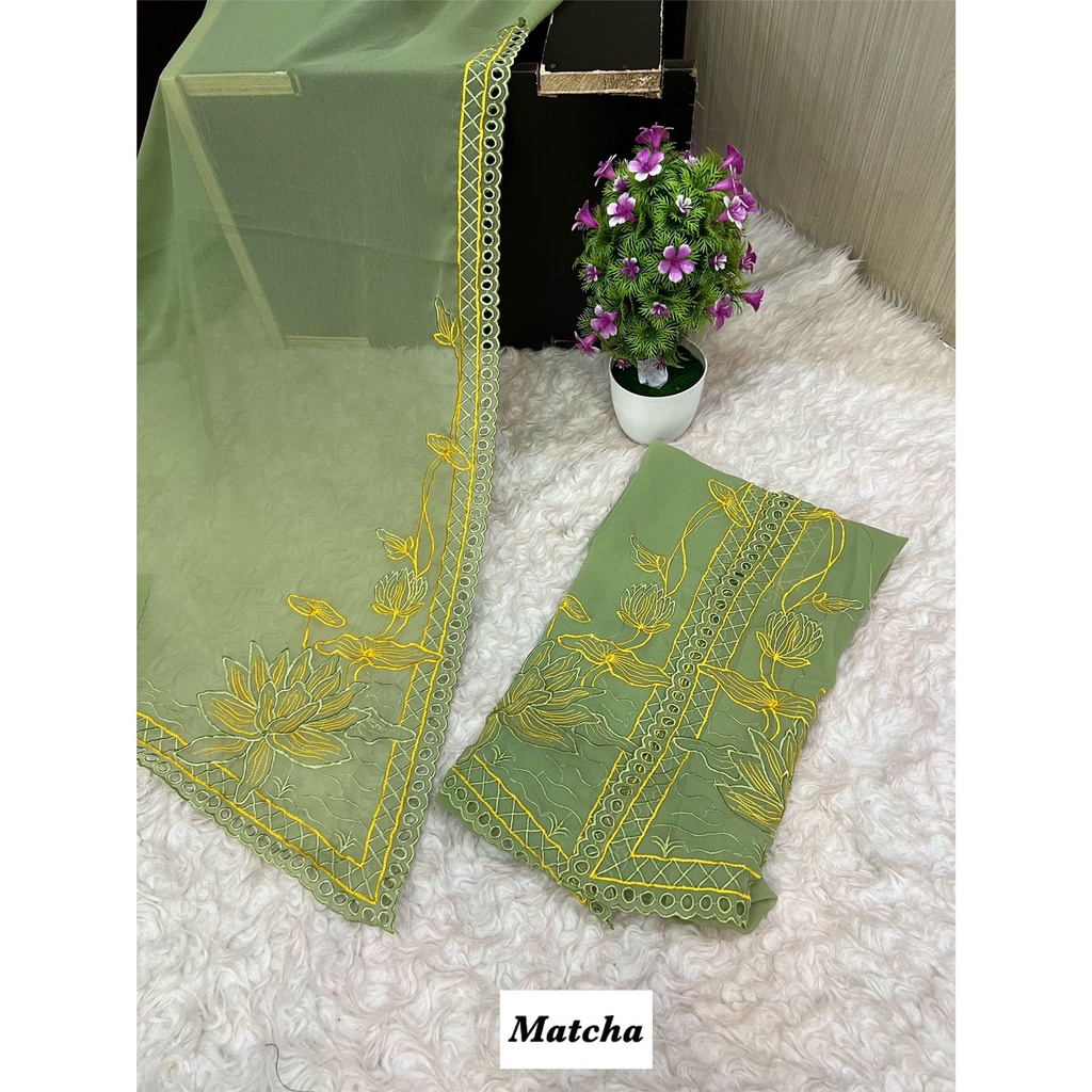 KAIN KEBAYA BALI || BORDIR KOMBINASI LOTUS TERATAI