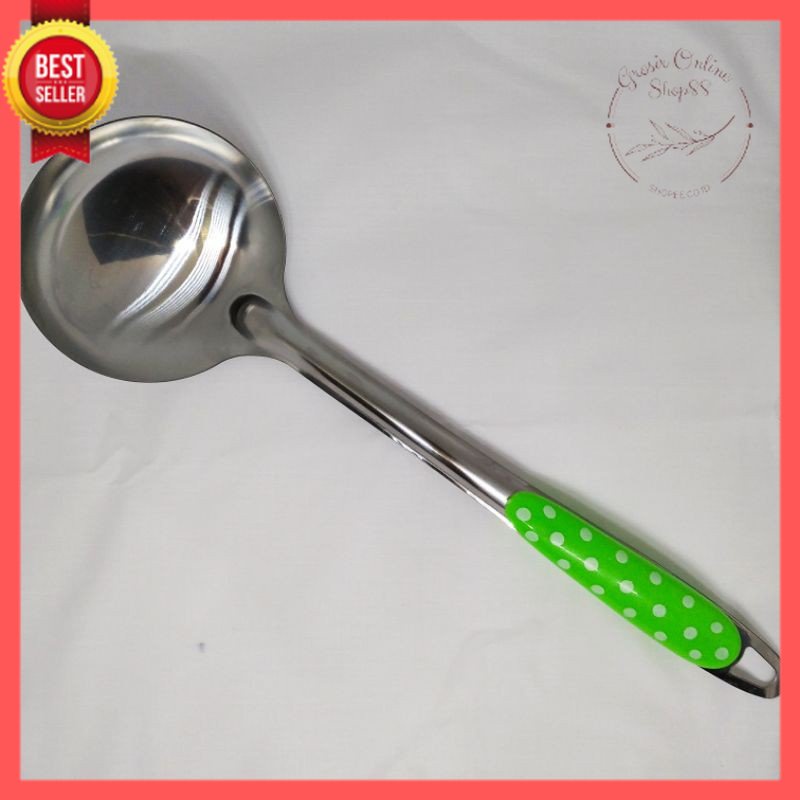 GOS B203 - Sendok Sayur  stainlessPolkadot - Centong Sayur polkadot - sendok sup polkadot stainless