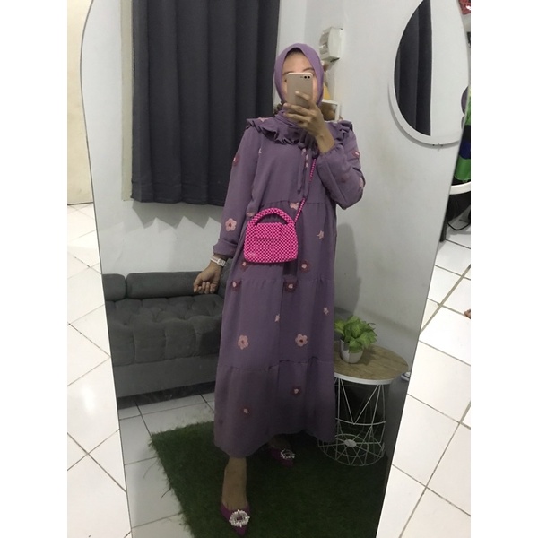 Midi Crinkle pom pom Payung