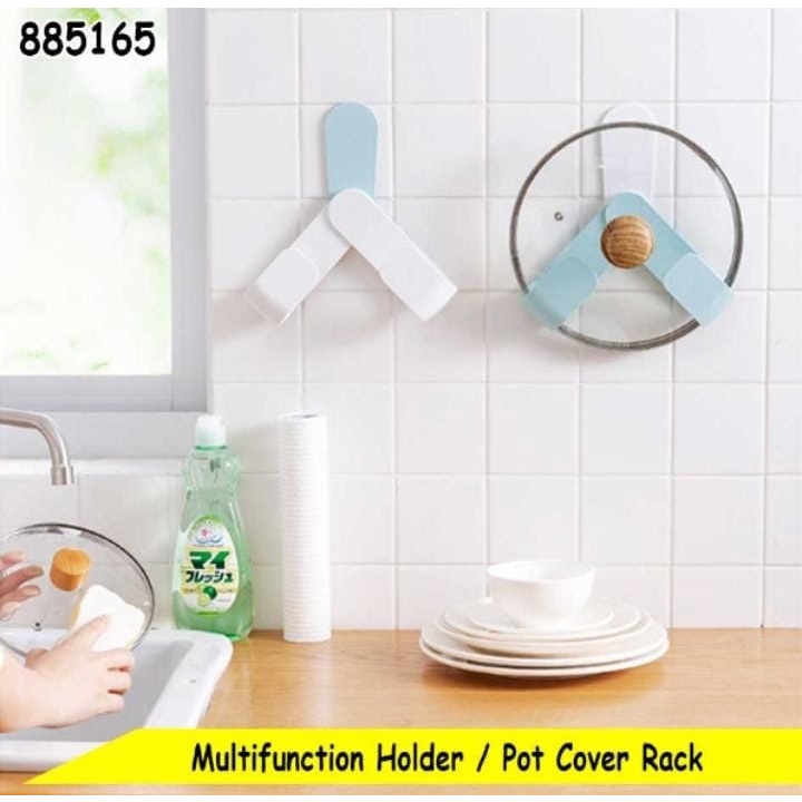 Rak Simpan Tutup Panci Holder Gantungan Tutup Panci Tempel Dinding Serbaguna - Multifuction Holder / Pot Cover Rack