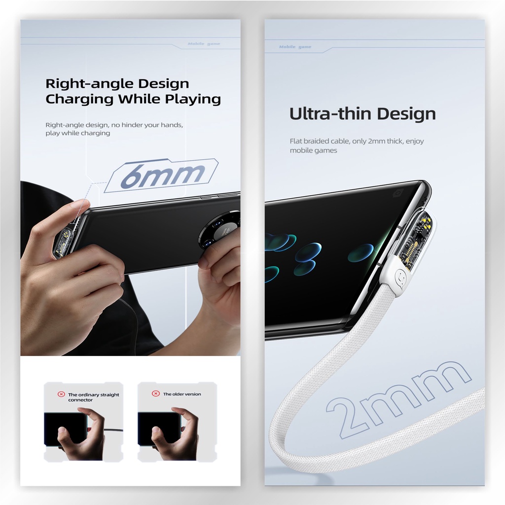 USAMS Iceflake Kabel Data Gaming Fast Charging USB to C 66W 6A