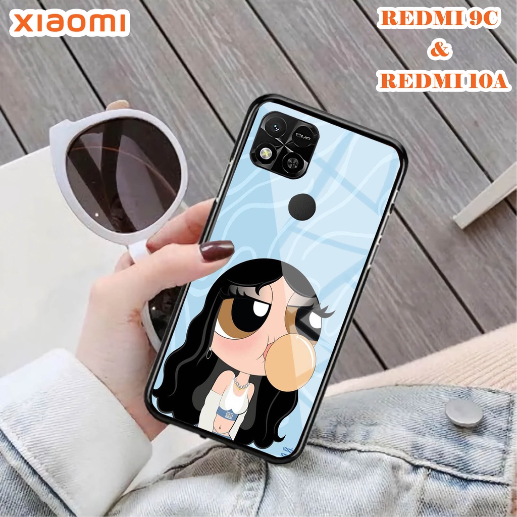 Softcase Glass Kaca REDMI 10A & REDMI 9C - Case Handphone REDMI 10A & REDMI 9C [T78].