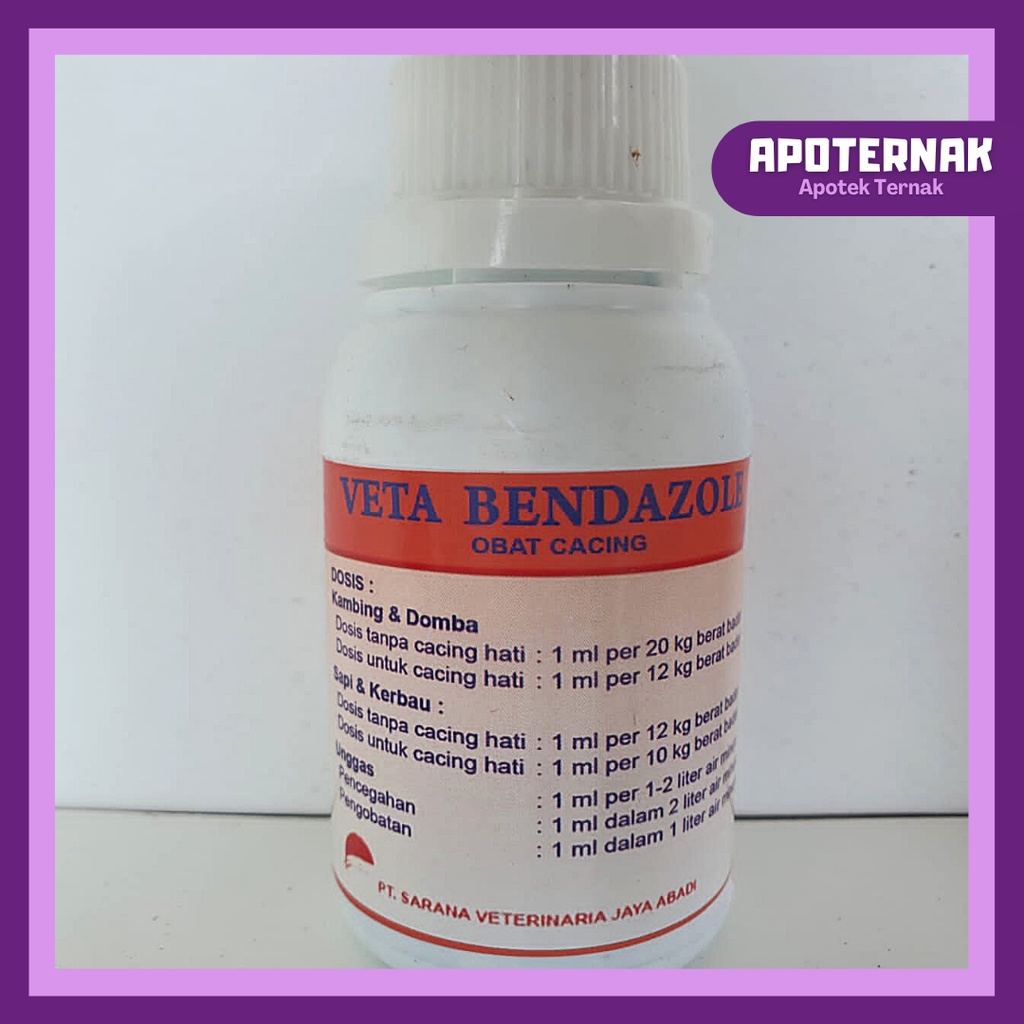 VETA BENDAZOLE @100 mL | Obat Cacing Minum Ternak Untuk Sapi Kerbau Kambing Domba Babi dan Unggas | SAVETA