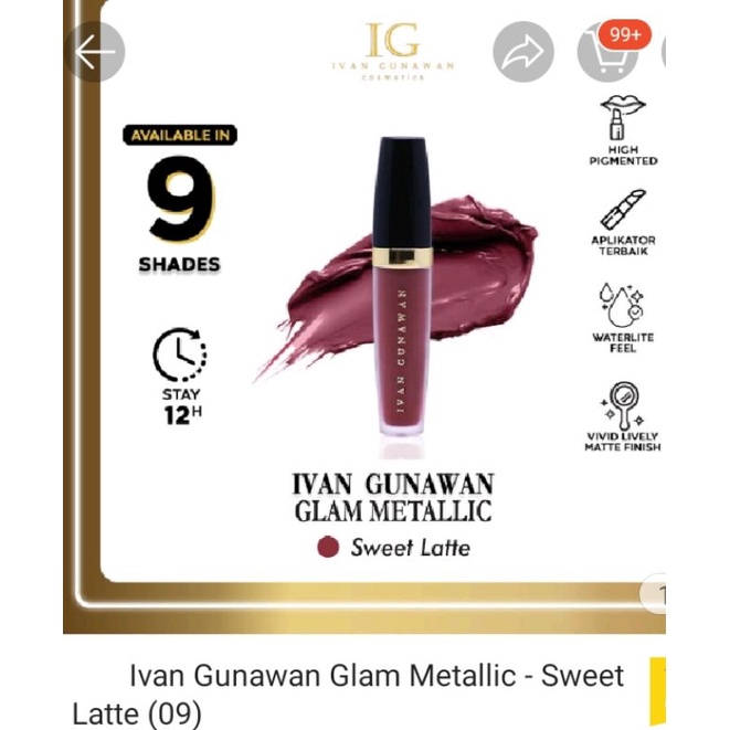 Kosmetik Ivan Gunawan Original Glam Metallic Sweet Latte (09) Expired Juli 2024