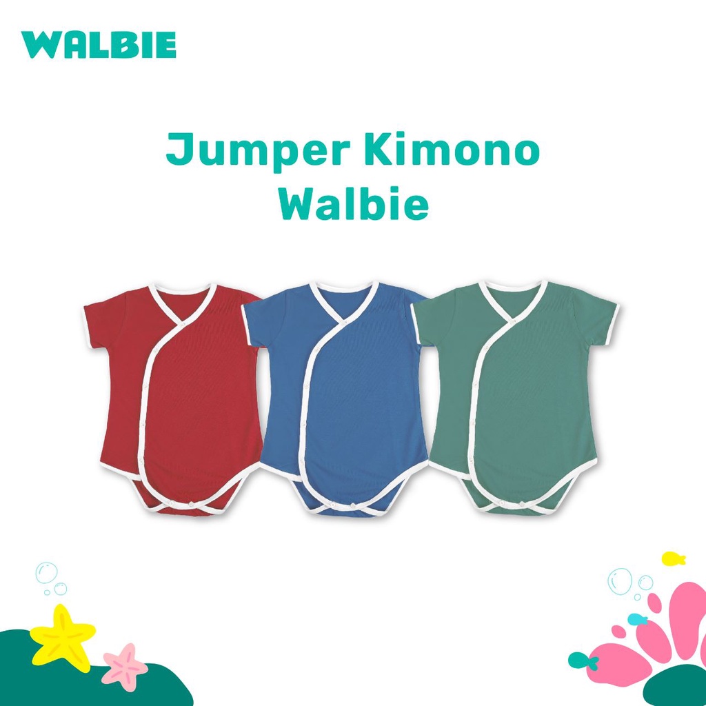 Unisex Walbie Jumper 004 Baju Bayi Kimono (BISA TUKAR SIZE) Suit Romper Jumper Baju Tidur Bayi Bayi New Born Piyama Bayi Jumpsuit Lengan Pendek Lembut Warna Polos pesaing libby uniqlo mooi velvet littlepalmerhaus kids