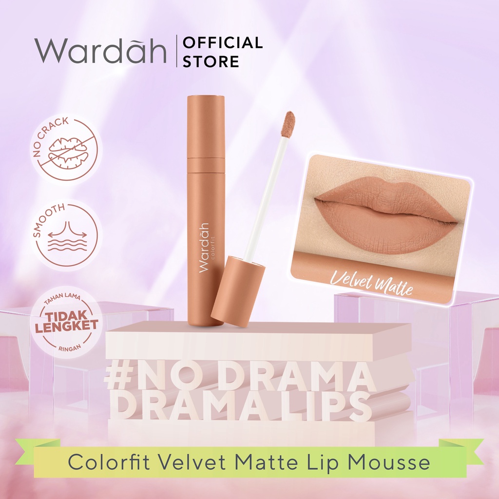 Wardah Colorfit Velvet Matte Lip Mousse - Nyaman dan Lembap di Bibir Lip Cream Girlsneed77 Medan Bisa COD Bayar di Tempat