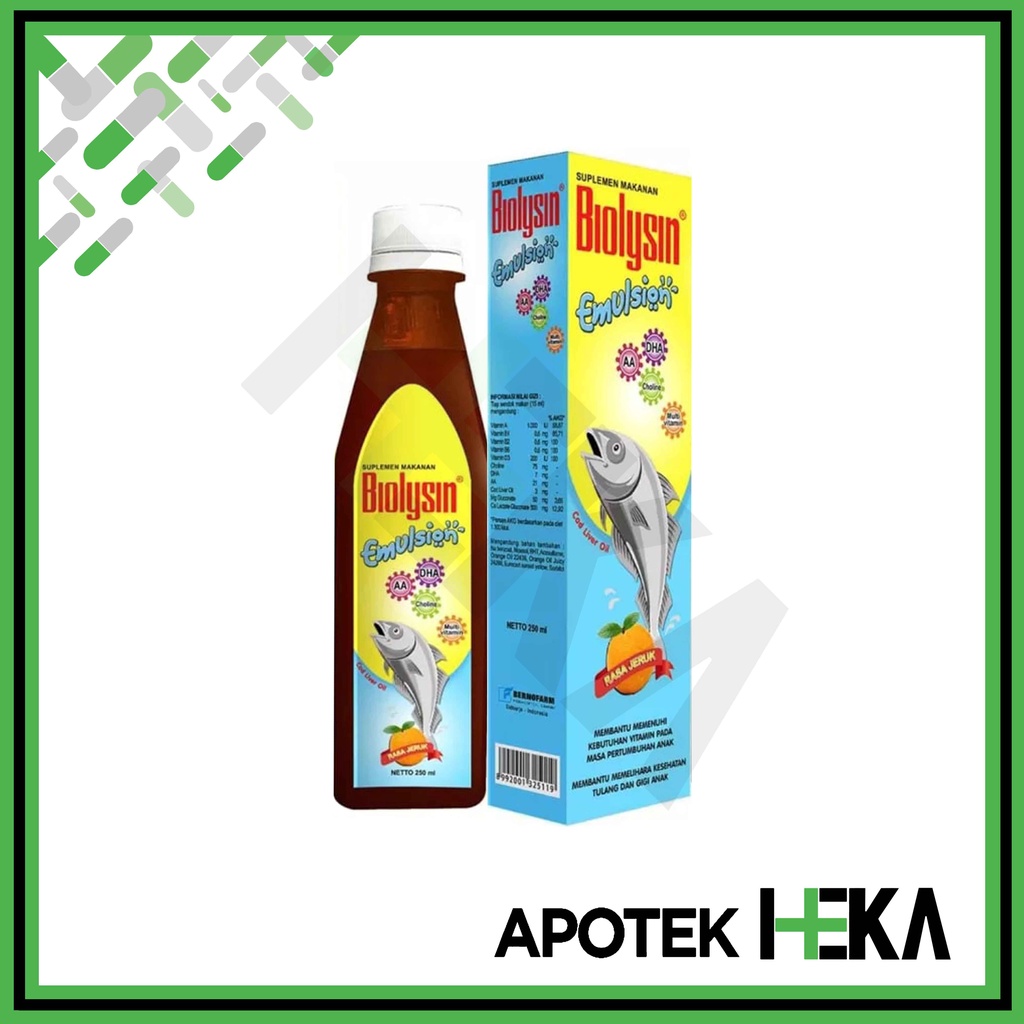 Biolysin Emulsion Botol 250 ml - Sirup Multivitamin Anak Rasa Jeruk (SEMARANG)