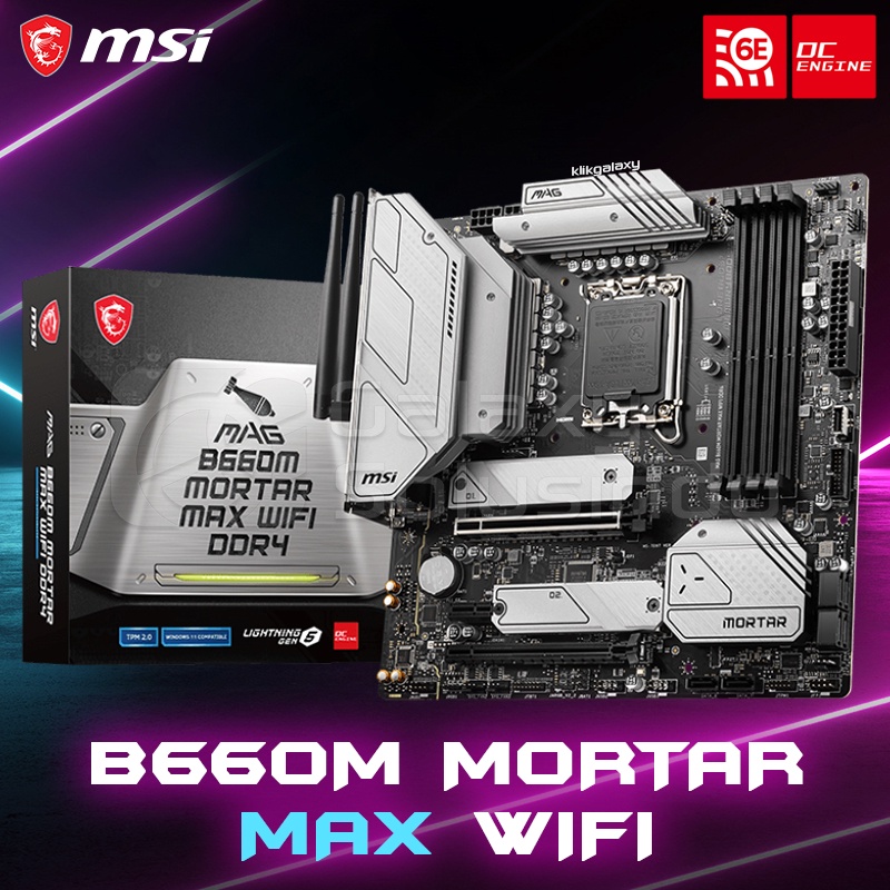Jual MSI MAG B660M MORTAR MAX WIFI Intel LGA1700 B660 DDR4 Alder Lake