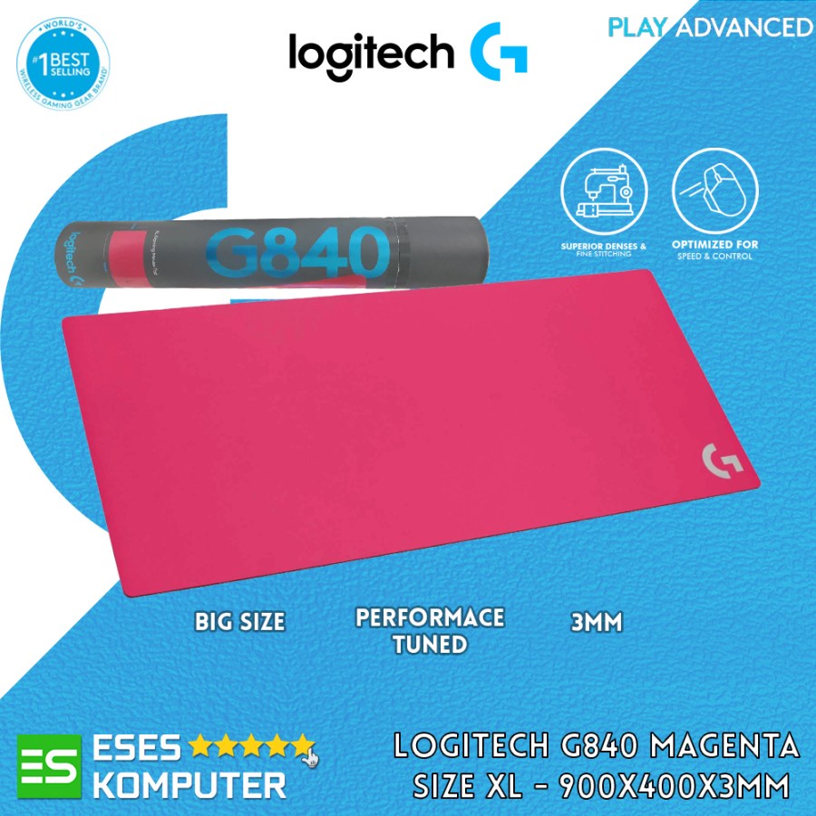 Mousepad Logitech G840 Magenta / Pink XL 900x400x3mm Mouse Pad Gaming