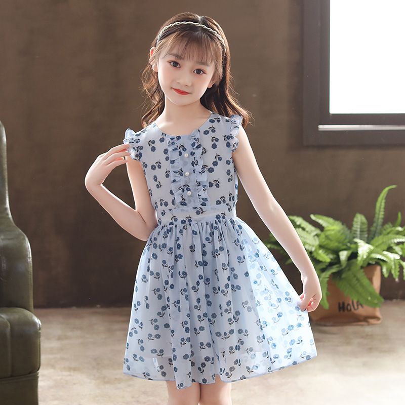[ COD ]  Dress Motif Bunga Dress Anak Perempuan Terbaru Style Korea Anak Perempuan Gaun Anak Motif B