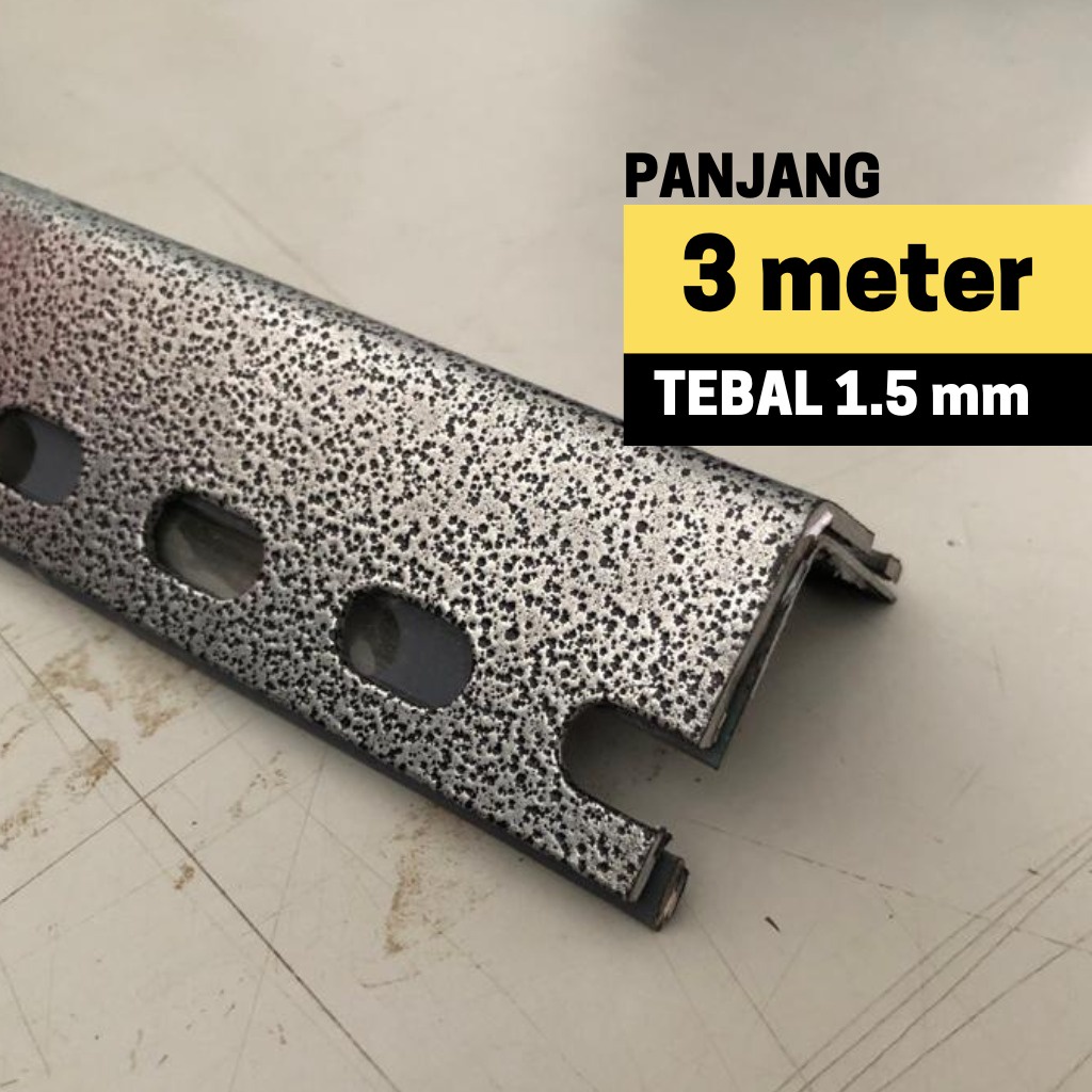 Besi Siku Lubang 36mm x 36mm Panjang 3meter, TEBAL 1,5mm