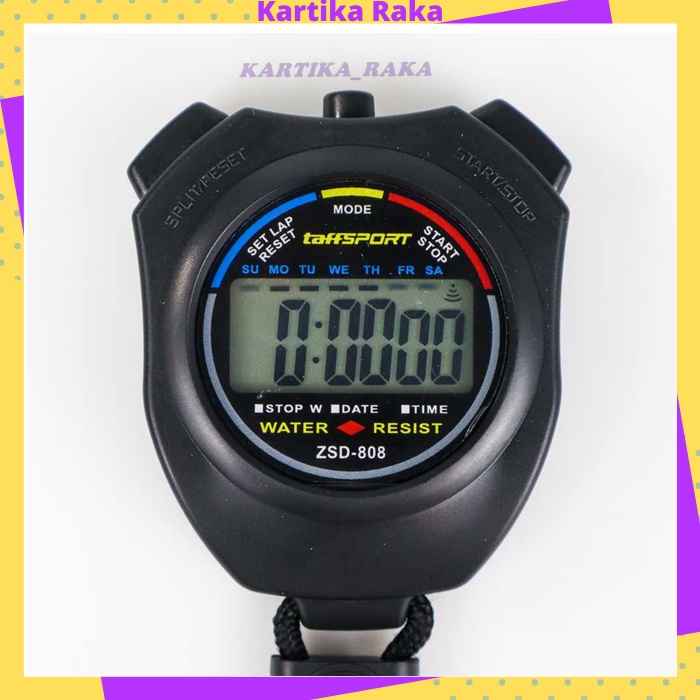 KR Stopwatch Olahraga Waterproof genggam Digtal LCD + Strap