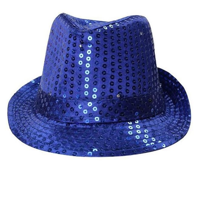 Topi Fedora Glitter aksesoris Lari Kostum