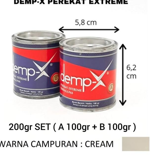 

LEM DEMP-X Perekat Extreme Serbaguna , Lem 2 komponen 200gram set