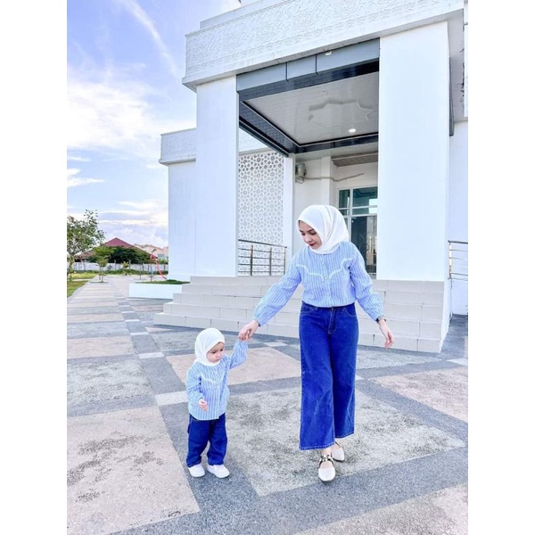 STRIPE COUPLE BAJU COUPLE BAJU KEMBARAN KEMEJA COUPLE BAJU COUPLE GARIS stripe shirt KEMEJA DEWASA K