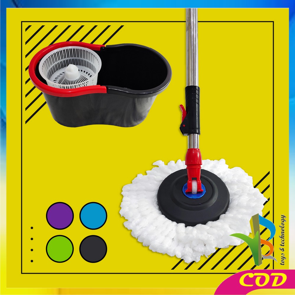 RB-C526 Alat Pel Lantai Dengan Ember Serbaguna / Pel Lantai Ultra Putar Praktis / Kain Pel Spin Mop Alat Pembersih Lantai