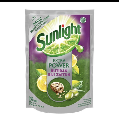 Sunlight Extra Power Butiran Biji Zaitun Pouch 720mL