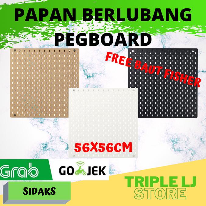 

Papan Berlubang Dengan Gantungan Pegboard Hitam 56x56cm SIDAKS