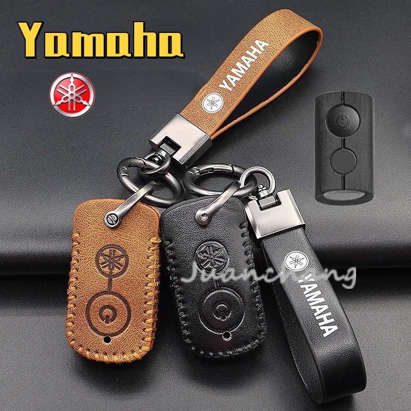 Cover Case Kulit Kunci Remote Yamaha y16zr Xmax y16 Dengan Gantungan Kunci Untuk Yamaha Nmax 2020 2021 2022 Aerox S Xmax Sniper2021 2022 holder pouch accessries