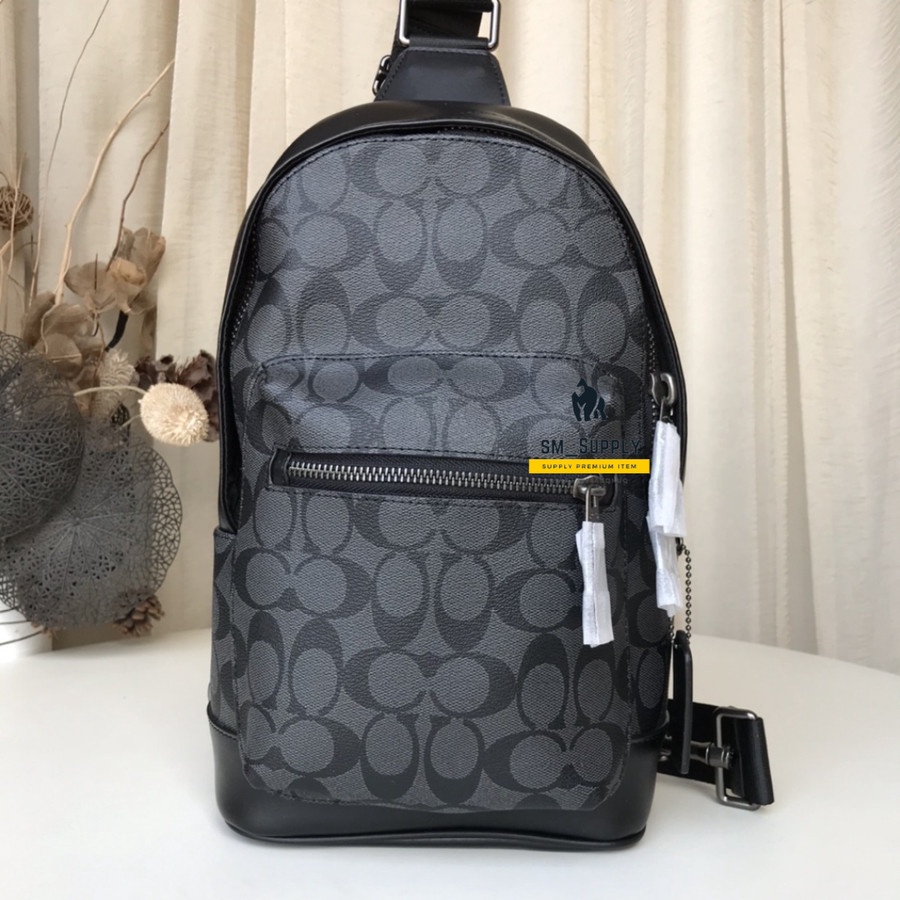 TAS PRIA SLING BAG CROSSBODY COACH 2853 WEST PACK IN SIGNATURE CANVAS