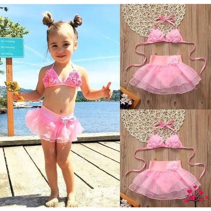 Bikini Anak Bayi Perempuan Baju Renang Bayi Rok Tutu Import Premium