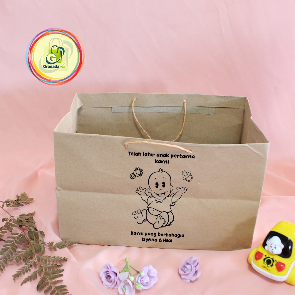 

PAPER BAG SABLON / TAS KERTAS BROWNIES SABLON UK 28 X 15 X 16 (PXLXT)