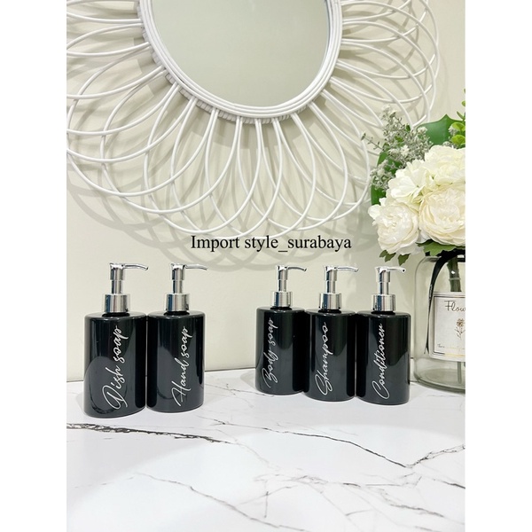 BOTOL HITAM EXCLUSIVE 250ml SILVER LUXURY . aesthetic bottle refill tempat sabun cair pump estetik mewah