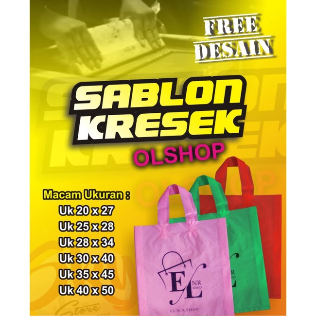 Sablon kresek Olshop/Sablon kresek olshop custom/Sablon tas kresek Hd murah/sablon kresek murah/sabl