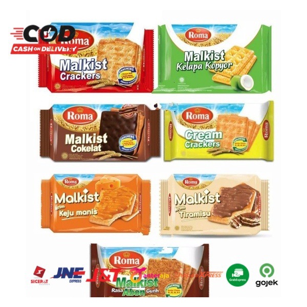 ( JSO ) Roma Malkist Biskuit Biscuit All Varian Rasa Cream Crackers Malkist Cracker Keju Manis Cappuccino Chocholate Abon Coklat Kelapa