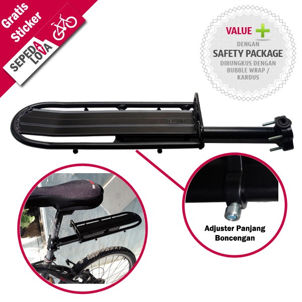 Boncengan atau Rak Pannier Seatpost Sadel Sepeda Alloy United