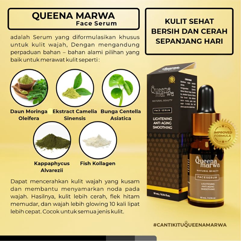 Queena Marwa Face Serum Original 50 gr Aman BPOM