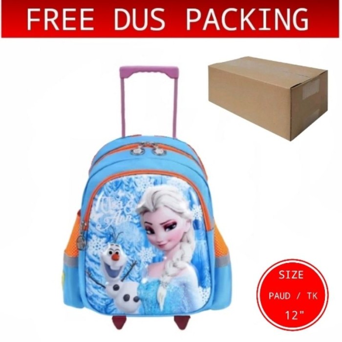 Tas Koper Tas Trolley Anak Perempuan Sekolah Paud Tk Elsa/Tas Trolli Koper
