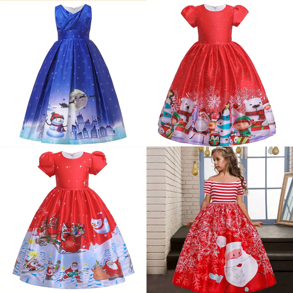 Dress Natal Anak Perempuan Import Christmas Ball gown