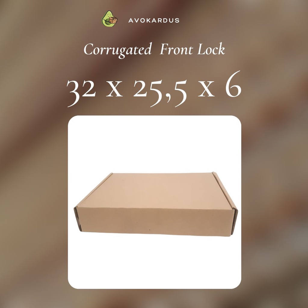 

Kardus Corrugated Die Cut 32x25,5x6 Front Lock Kotak Dus