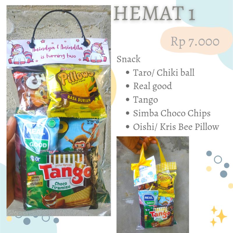 

Paket Snack Ultah/ Bingkisan Ulang Tahun/ Souvernir Goodie Bag Ulang Tahun Anak Murah