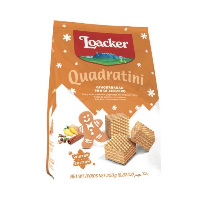 

LOACKER QUADRATINI Gingerbread Pan Di Zenzero Winter Edition 250gr