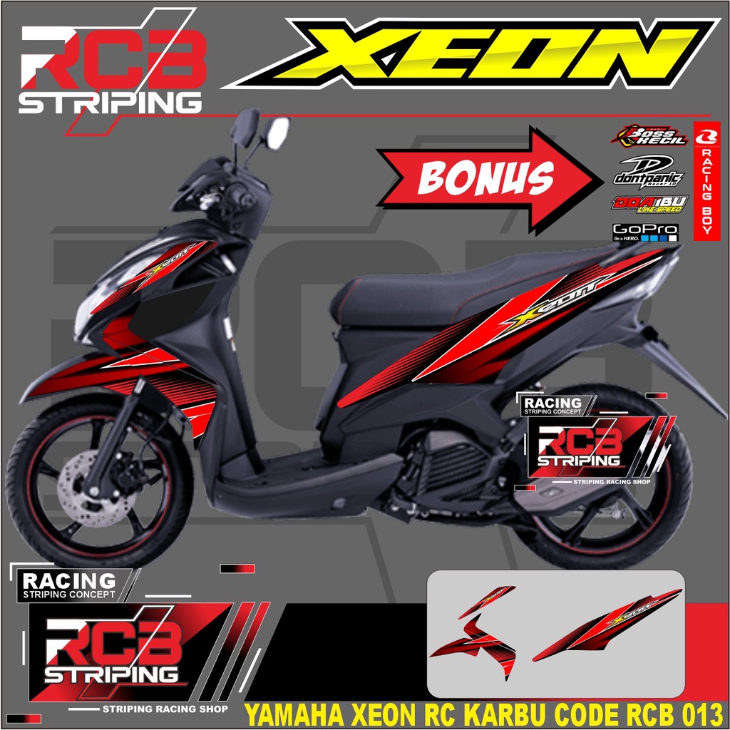 STRIPING VARIASI YAMAHA XEON RC/XEON KARBU - STICKER MOTOR XEON KARBU KEREN . RCB 013