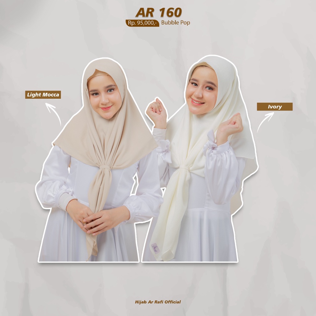 Arrafi hijab jilbab kerudung bergo instan jumbo terbaru Arrafi AR 160 hijab daily cantik arafi ORI