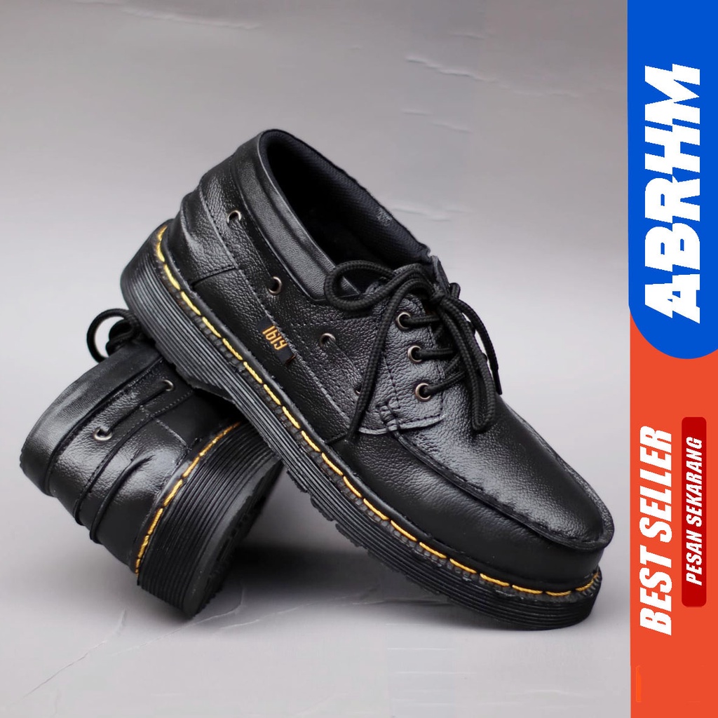 Sepatu Formal Pria Pantofel Kerja Low Boots Docmart Pendek Marten 2 Hole ABRHM ZAPATO