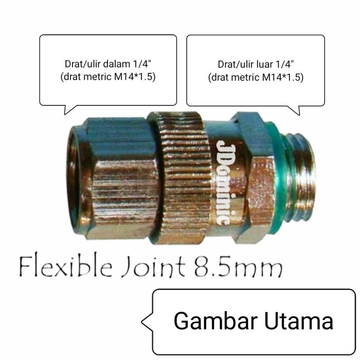 Irigasi Sambungan Nepel Flexible Drat Ulir Anti Kusut Gulungan Selang Stim